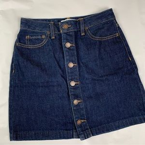 hollister denim button down skirt